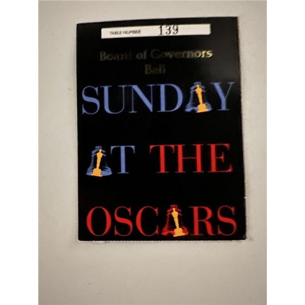 Original Board of the Governors Ball Sunday Night at the Oscars Ticket Stub