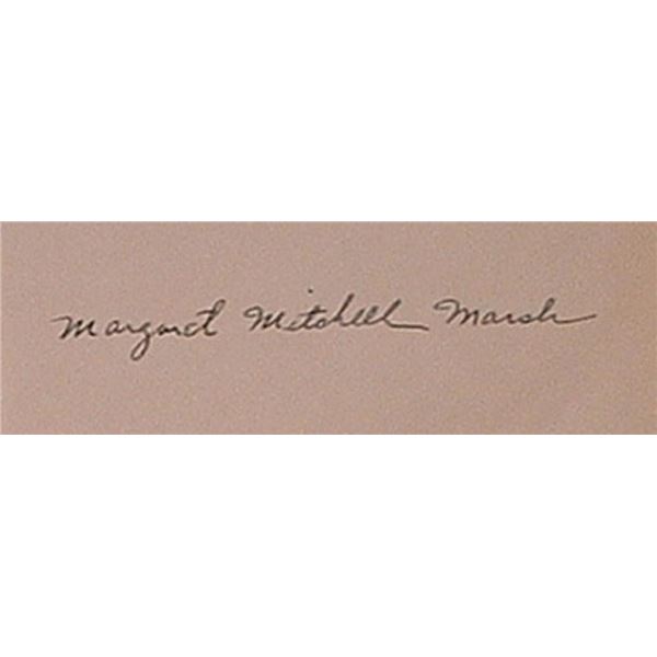Gone With The Wind Author Margaret Mitchell signature slip