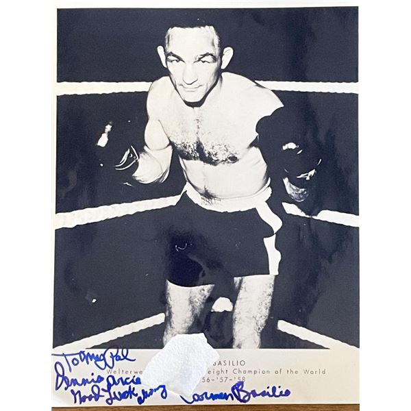 Welterweight Champion Boxer Carmen Basilio signed photo