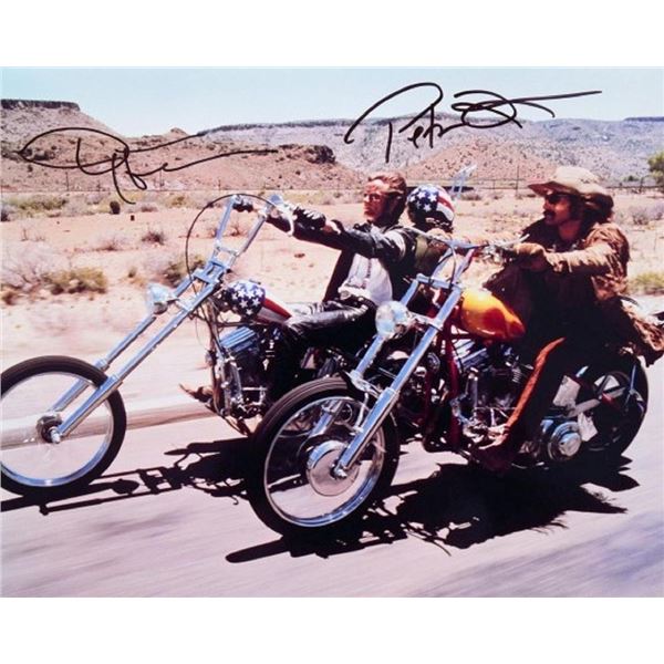 Peter Fonda & Dennis Hopper signed movie photo
