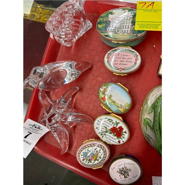 6-Halcyon Oval Enamel Hand Painted Keepsake Boxes - 6 X $