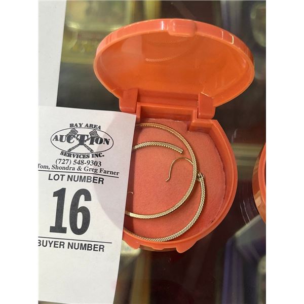 14K YG Hoop Earrings 2.9G