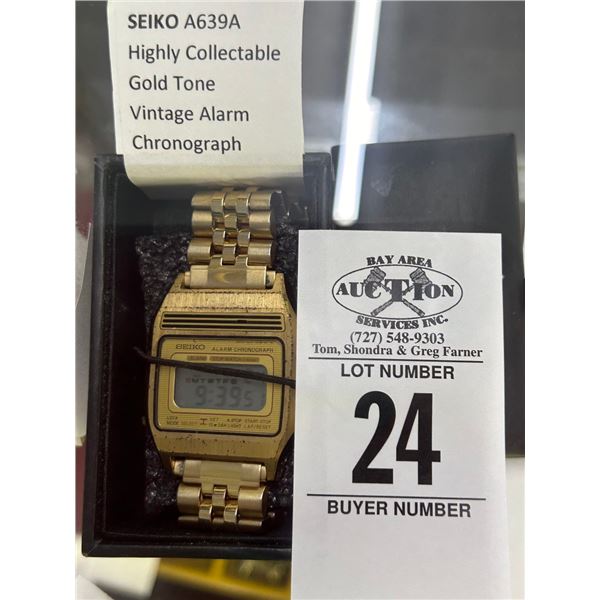 Seiko A639A Gold Tone Phonogram Watch