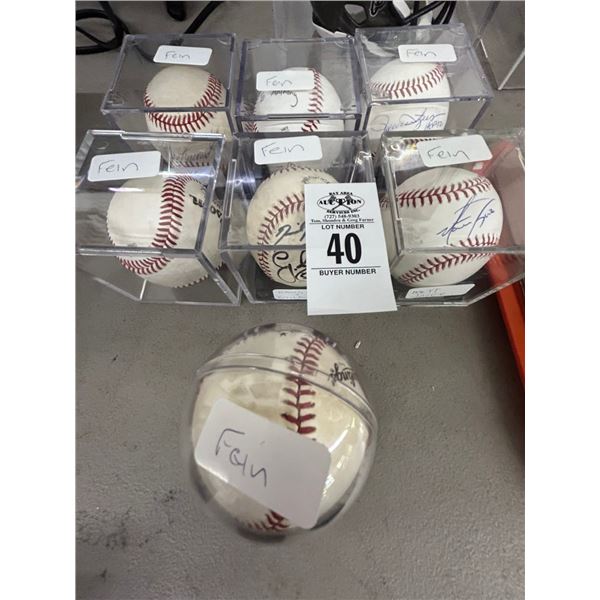 7-Autographed Souvenir Baseball w/Williams/Price/Greenwell/Other - 7 X $