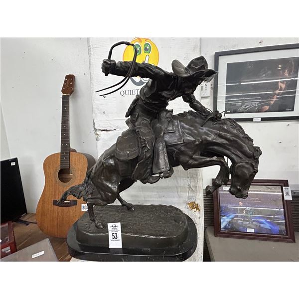 Approx. 2' Bronze Confederate Soldier Statuary Signed Fredrick Remmington