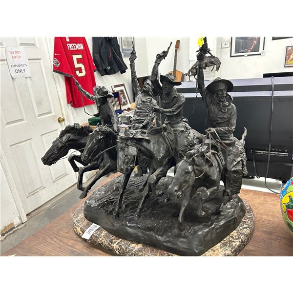 Large 4 Horse Remmington Bronze The Calvary - Signed Fredrick Remmington