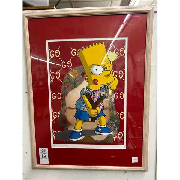 Bart Simpson Framed Wall Art Signed/Numbered  - 20"  X  24"