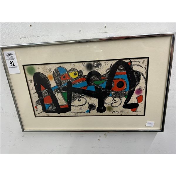 Framed Abstract Wall Art - Signed Niro  - 12"  X  20"