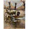 Image 1 : Cast Brass Sleigh w/Reindeer Candlesticks, Goblet, Ladles