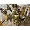 Image 2 : Cast Brass Sleigh w/Reindeer Candlesticks, Goblet, Ladles
