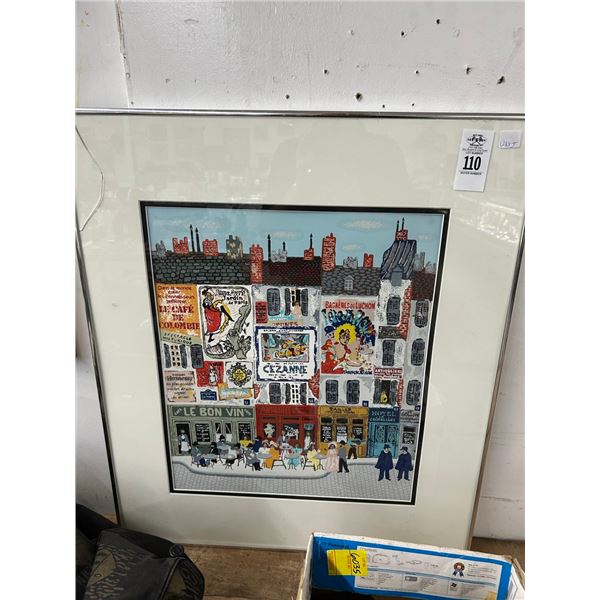 Framed Town Scene  -  20"  X  30"