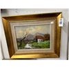Image 1 : Framed Oil On Canvas Artist Signed Mountain Scene - 15"  X  18"