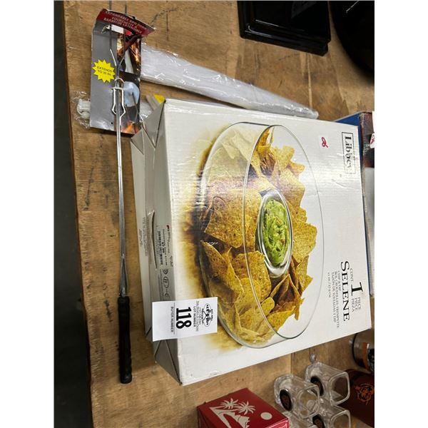 Selen Chip/Dip Bowls w/Smoother, Strainers