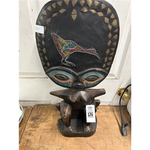 Carved African Statuary Décor - 2'