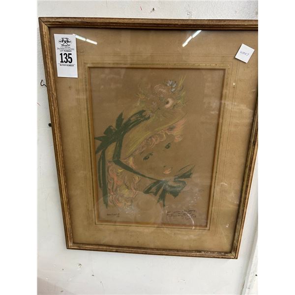 Framed Vintage Wall Art - Artist Signed - 14"  X  18"