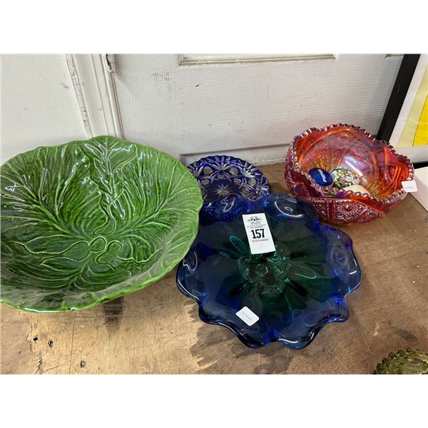 Carnival/Cut to Clear/Art Glass w/Ceramic Bowl, Yoyo's