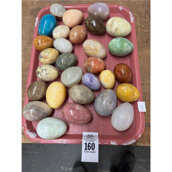 Tray w/Granite Egg Papeweights