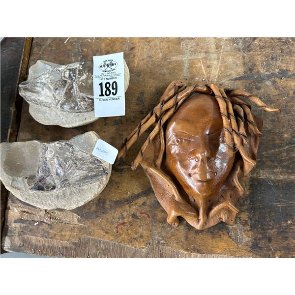 Cut Rock/Leather Bust of Woman