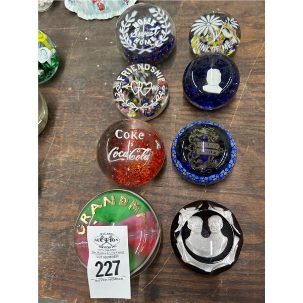 8-Collector Art Glass Paperweights - 8 X $