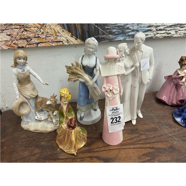 5-The Lefbure Lladro Style Figurines - 5 X $