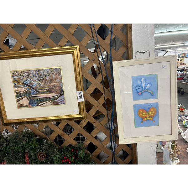 Framed Butterfly/Abstract Wall Art - 2