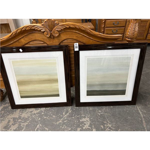 Framed Grays Abstract Wall Art - Signed Conrad - Pair