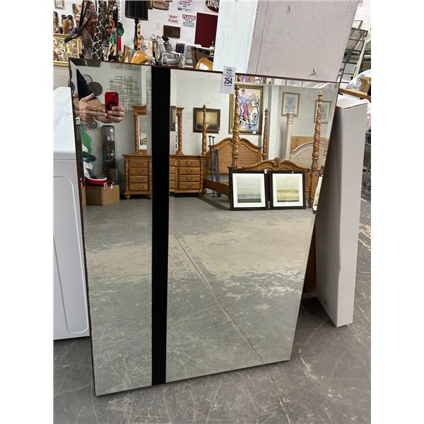 Contemporary Wood Trim Beveled Wall Mirror - 30"  X  40"  - No Shipping