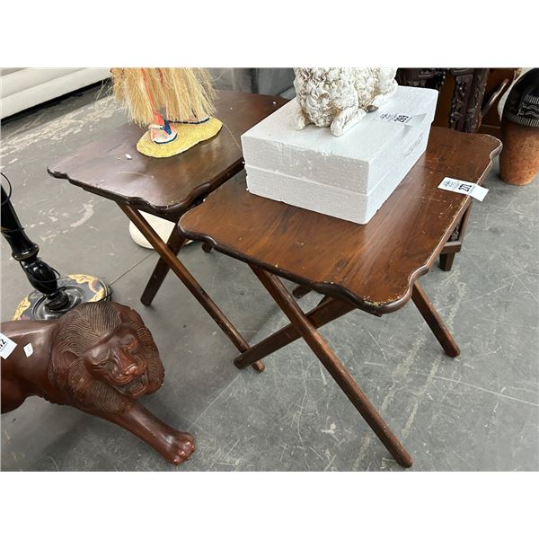 Mahogany Folding TV Tables