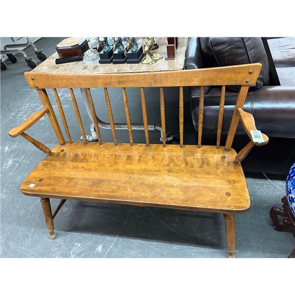 Haywood Wakefield Style Spindle Back Hall Bench