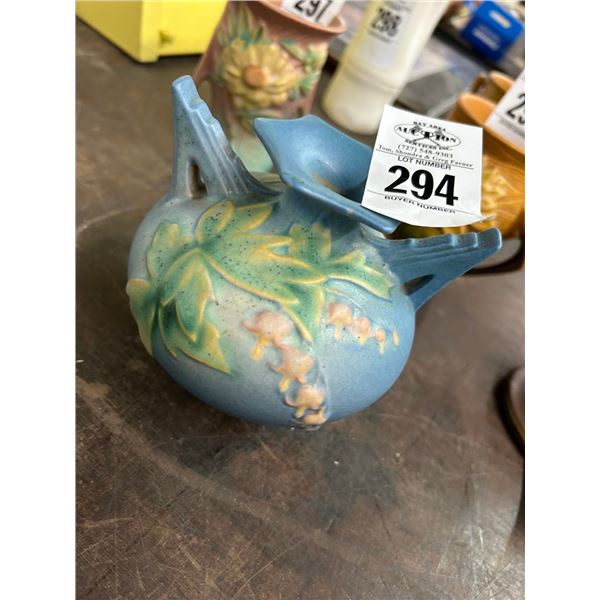 Roseville Blue Floral Vase
