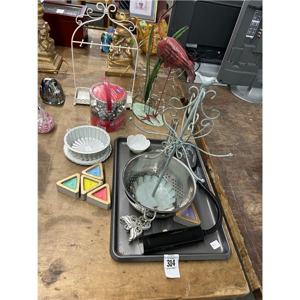 Metal Flamingo, Candles, Bake Forms, Strainer, More