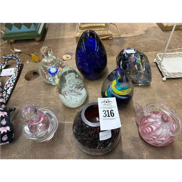 8-Art Glass Paperweight/Candle Holder - 8 X $