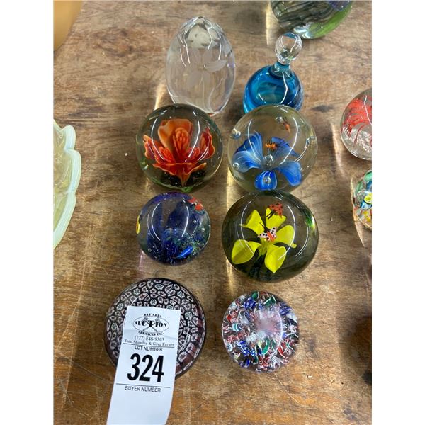 8-Art Glass Paperweights - 8 X $