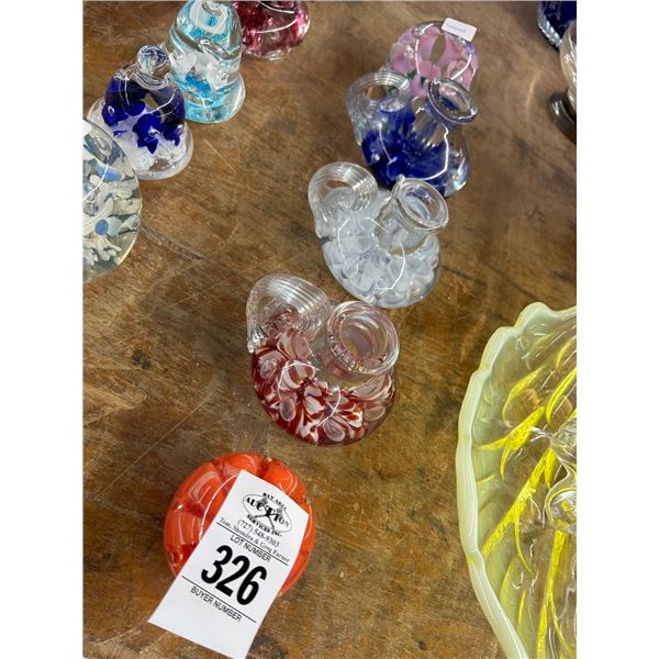 5-Art Glass Paperweight/Candlestand - 5 X $