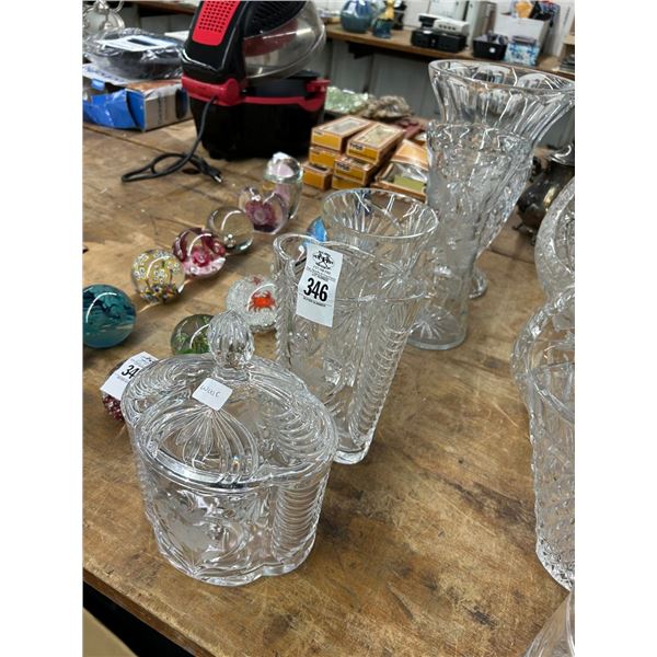 5-Pressed/Cut Crystal Vase/Compost - 5 X $