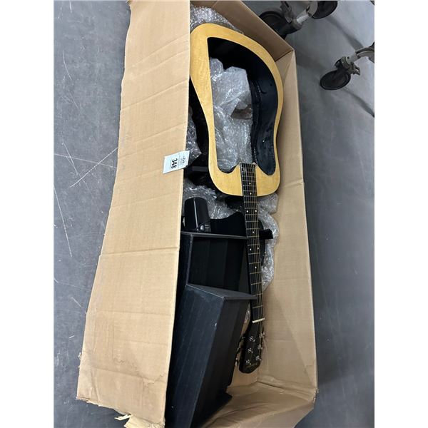 Guitar Shaped Storage Shelf, Wall Pockets, CD Player