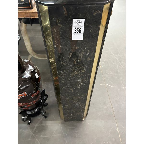 Marble w/Brass Trim Pedestal