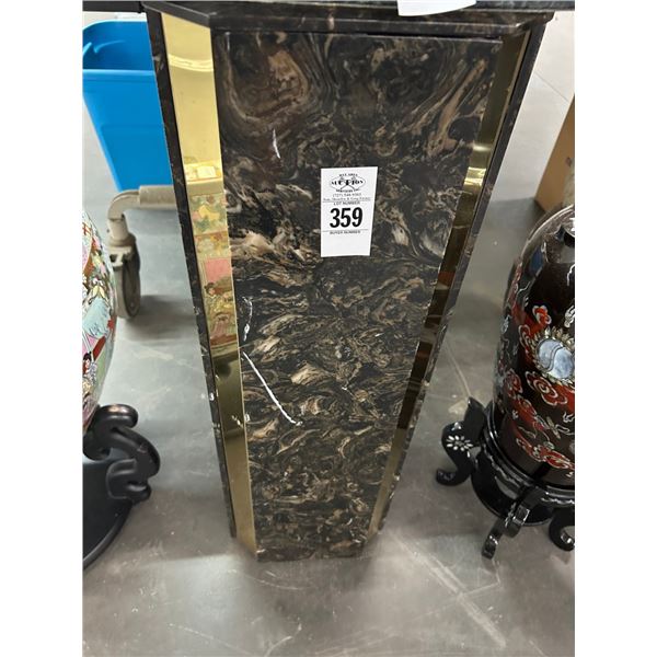 Marble w/Brass Trim Pedestal