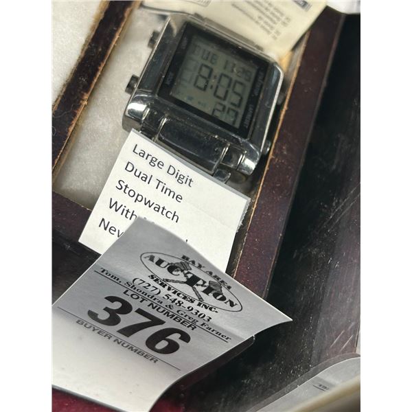 Large Digit Dual Time Digital Watch
