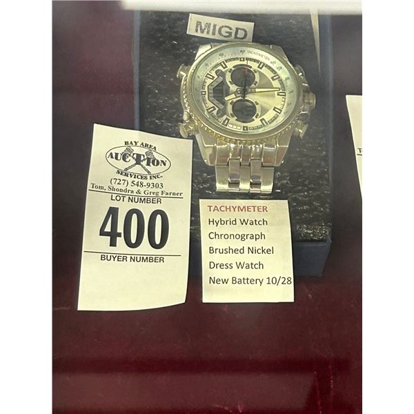 Tachy Meter Men's Dive Style Hybrid Watch