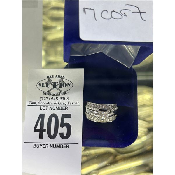 14K  Diamond PC Square Set 10.5G/.98CT Diamond