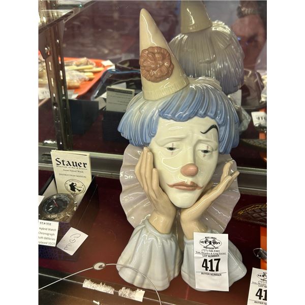 Lladro Large 14" Clown Bust
