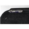 Image 4 : 14K WG Art Deco Synthetic Blue Sapphire/Diamond Bracelet w/19 Rectangular