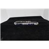 Image 5 : 14K WG Art Deco Synthetic Blue Sapphire/Diamond Bracelet w/19 Rectangular