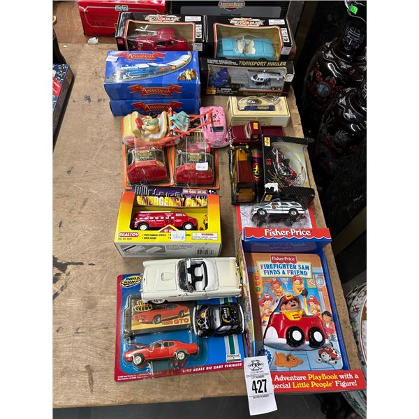 Asst.. Die Cast Cars w/Flintstones, Anastasia/Others