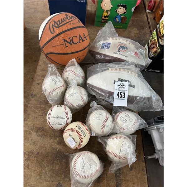Miami Dolphin Footballs, Final Four Basktballs, Souvenir Baseballs