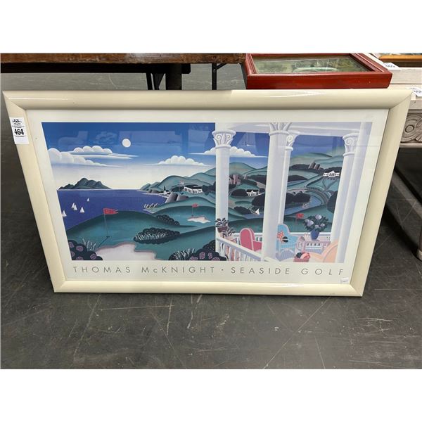Thomas McKnight Sea Side Golf Framed Wall Art - 24"  X  40"