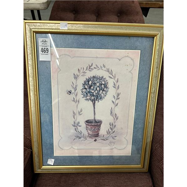 Framed Topiary Wall Art - 18"  X  20"