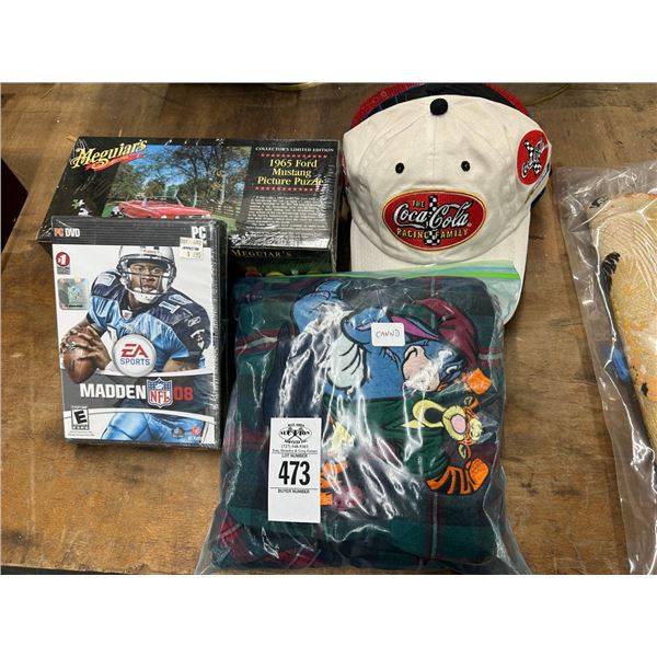 Winnie Pooh PJ's, Souvenir Hats, Mustang Picture Puzzle, Maddan NFL DVD