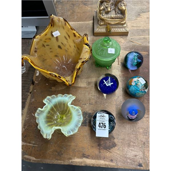 8-Collector Art Glass Paperweight/Depression Glass/Compost/Art Glass - 8 X $